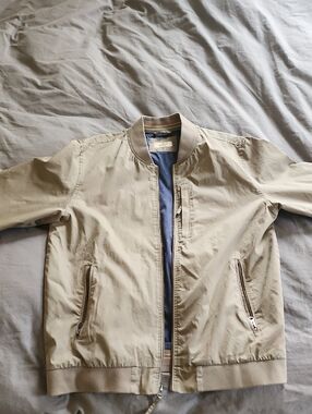 Men's Lightweight Beige Bomber Jacket